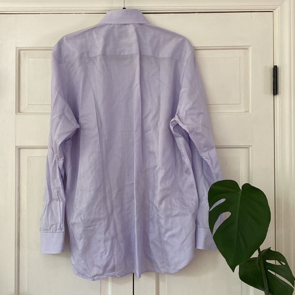 Ted Baker Endurance Button Down Shirt Purple Stripe Suit Summer Blue Neck 16.5 - Picture 8 of 9